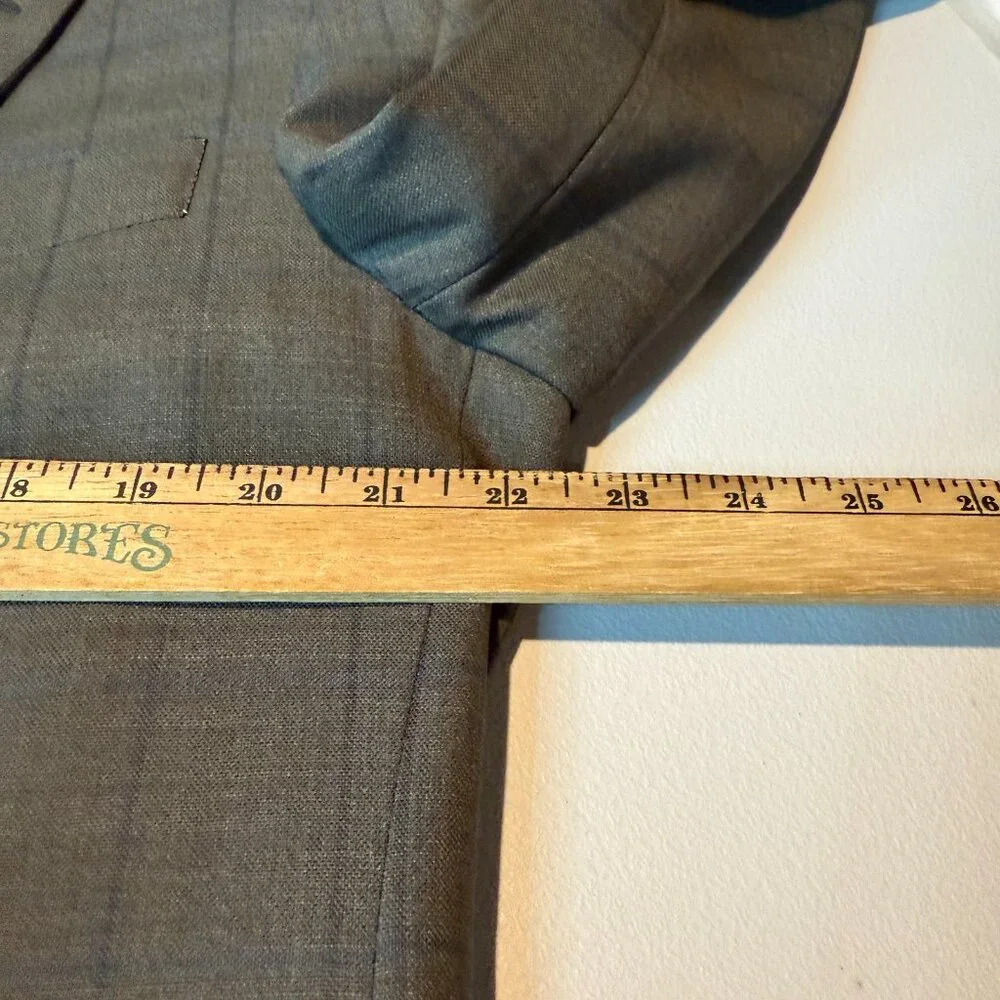 Canali Men 50R US 40R Suit Jacket Blazer Sport Coat Brown Blue Plaid Career Work